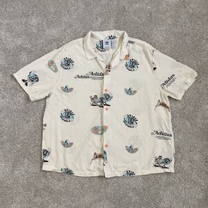 Adidas Originals ENJOY SUMMER RESORT Button-Up Dress Shirt Hawaii Men Size L